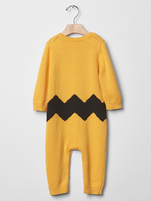 View large product image 2 of 2. babyGap + Peanuts&#174 chevron sweater one-piece