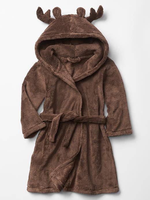 1 of 8 showing, with the color brown of product Festive reindeer hoodie robe