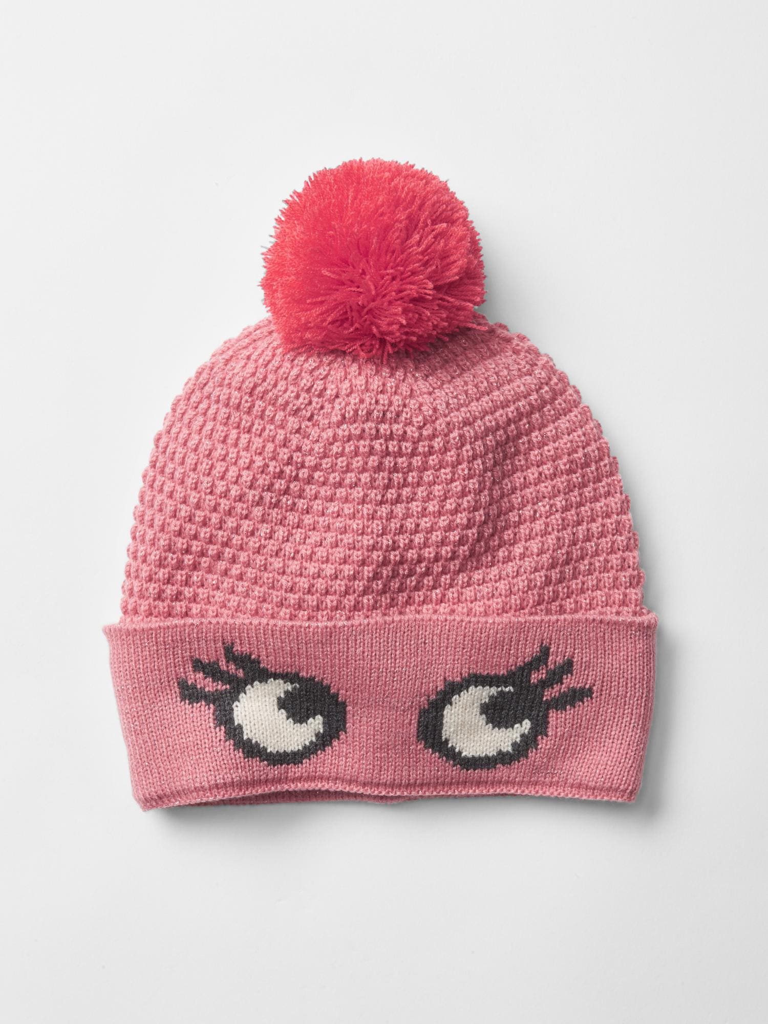 Eyelash pompom beanie Gap