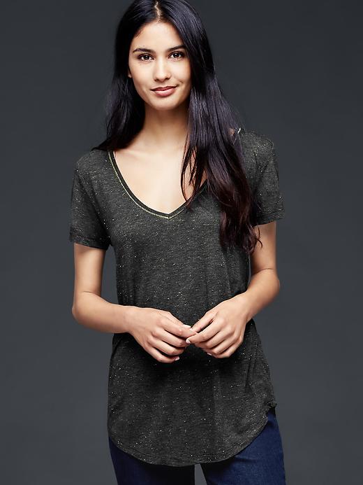 View large product image 1 of 1. Sparkle V-neck tee