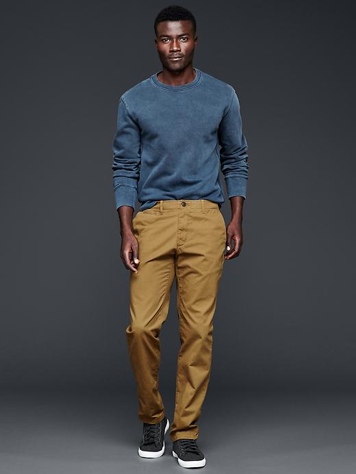 2 of 8 showing, with the color palomino brown of product Lived-in slim khaki