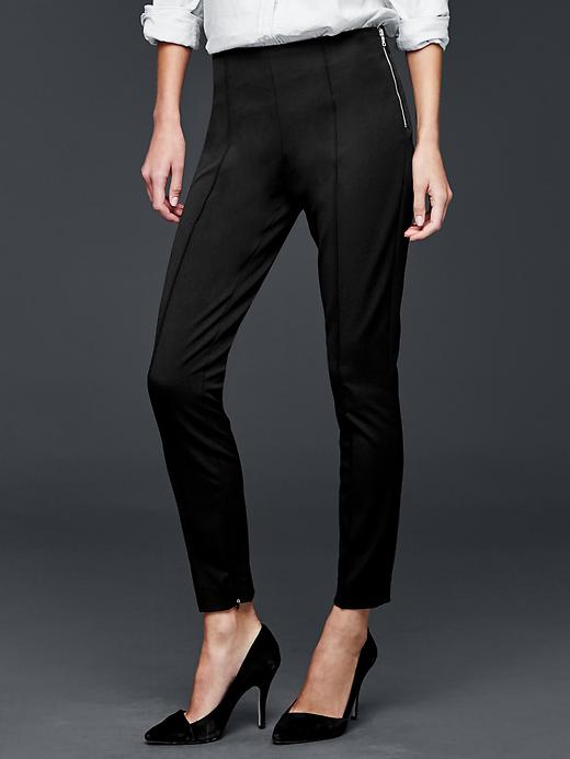 1 of 8 showing, with the color true black of product Bi-stretch side-zip skinny pants