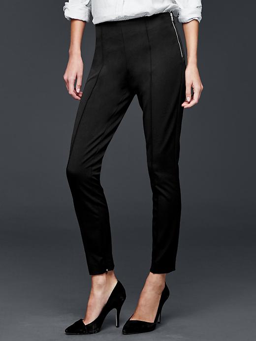 Image number 3 showing, Bi-stretch side-zip skinny pants