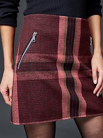 Wool plaid zip mini skirt Gap