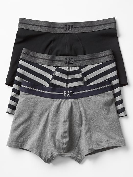 1 of 8 showing, with the color navy heather of product Mixed stretch trunks (3-pack)
