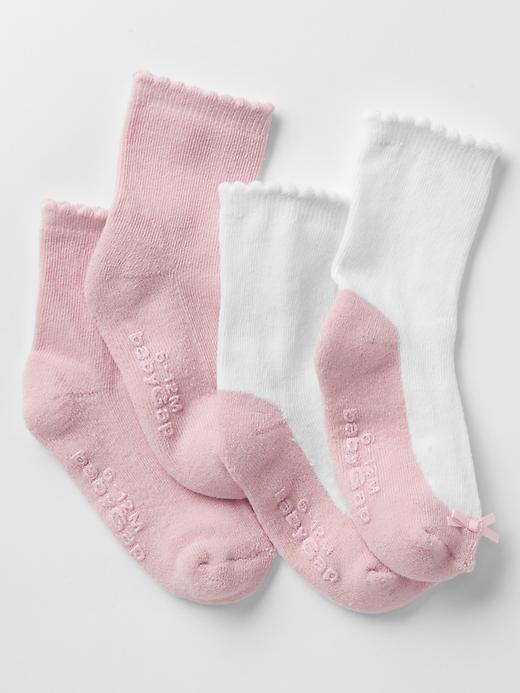 1 of 8 showing, with the color pure pink of product Favorite scalloped socks (2-pack)