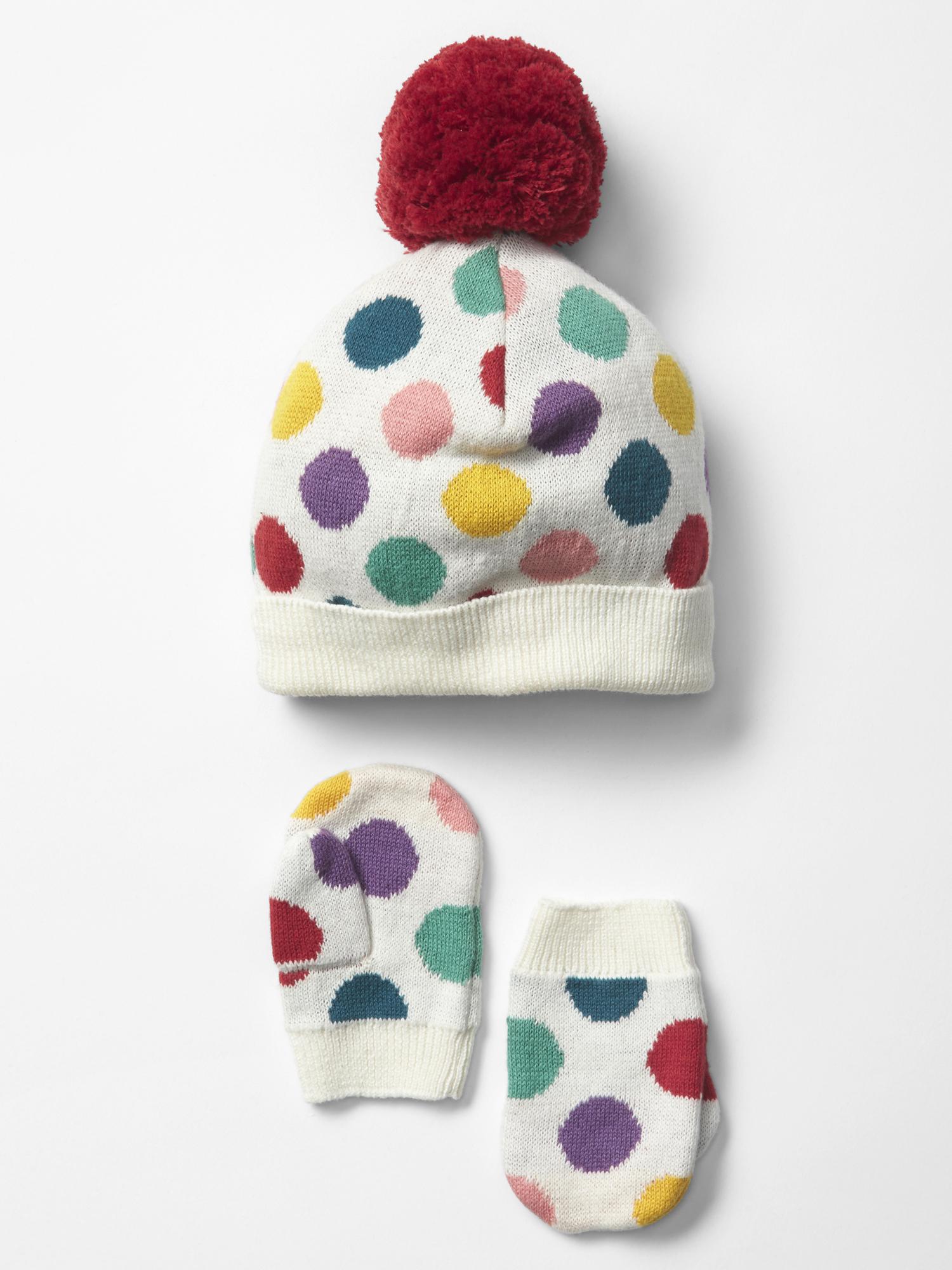 Multidot hat & mitten set Gap