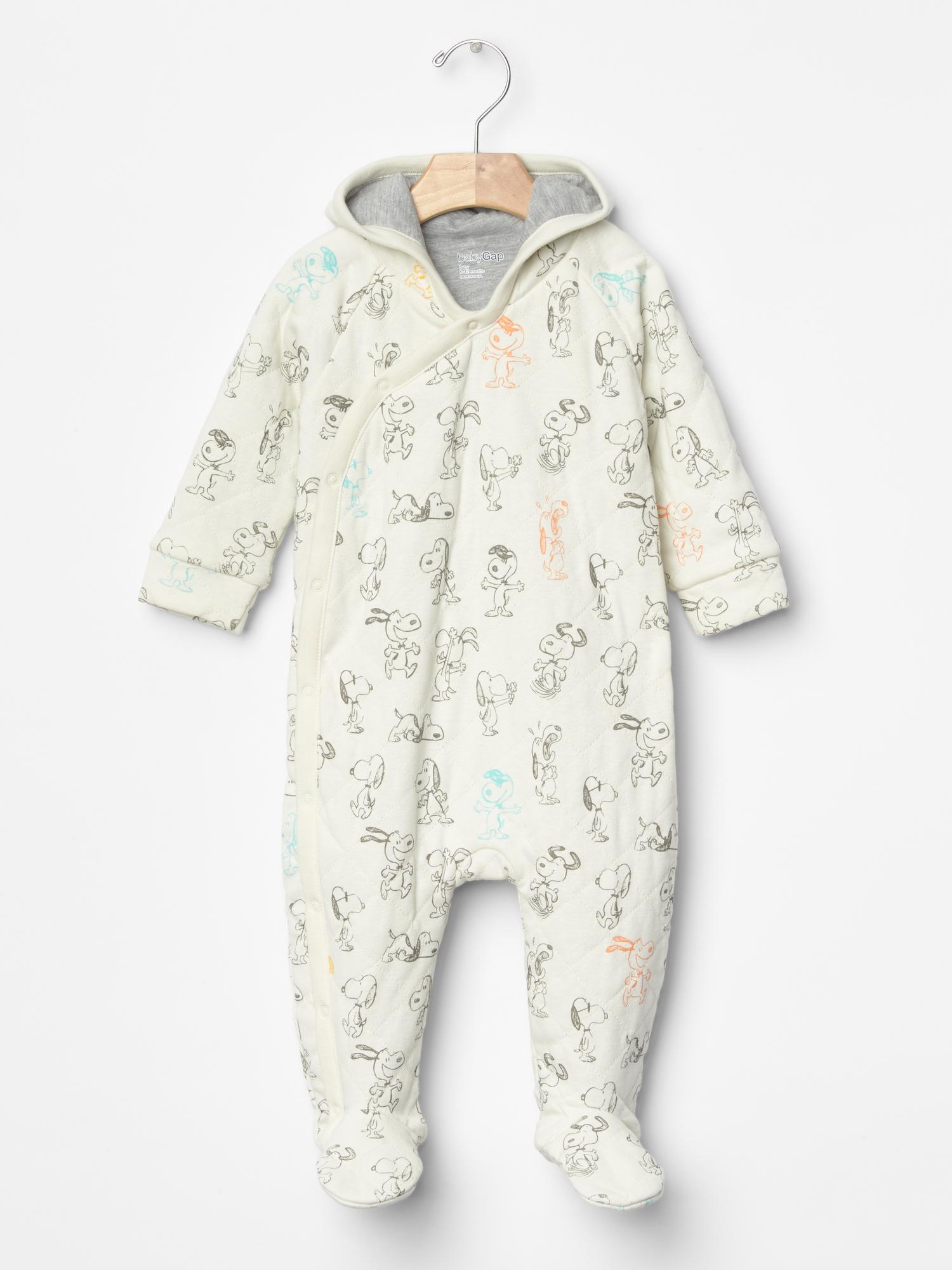 babyGap + Peanuts® quilt footed onepiece Gap