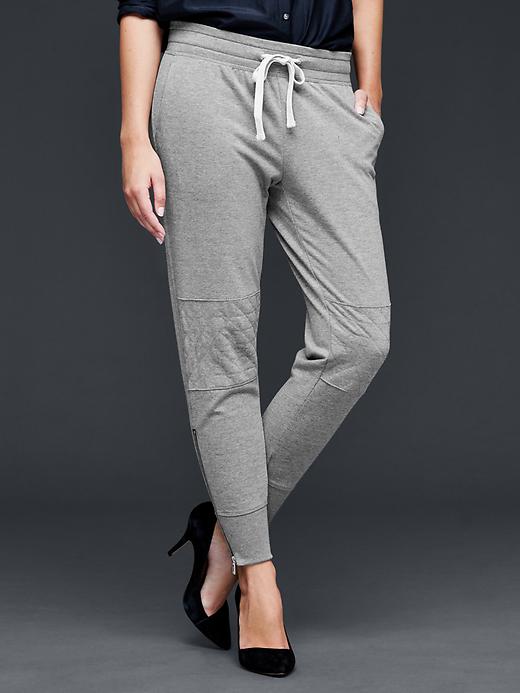 1 of 8 showing, with the color heather grey of product Moto boyfriend joggers