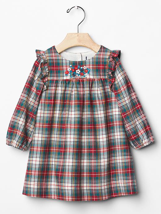 1 of 8 showing, with the color plaid of product Floral flannel dress