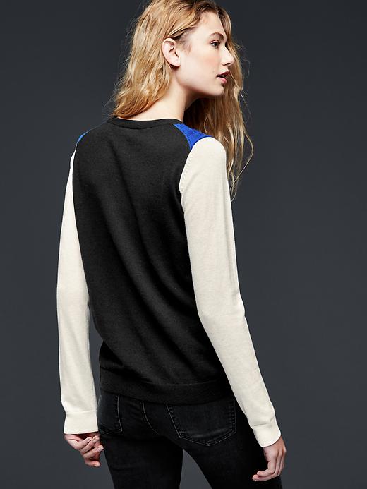2 of 8 showing, with the color true black of product Colorblock brooklyn sweatshirt