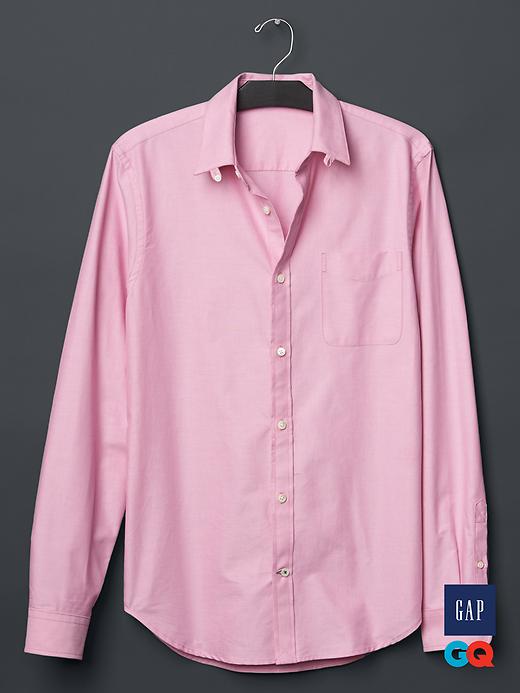 1 of 8 showing, with the color india pink of product Gap + GQ David Hart tab collar oxford shirt