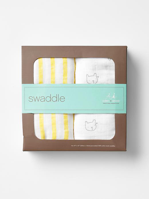 2 of 8 showing, with the color yellow print of product babyGap x aden + anais® print swaddle  blanket (2-pack)