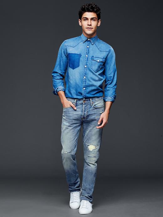 Gap + GQ NSF リペアデニム 34x32 【公式ショッピングサイト】