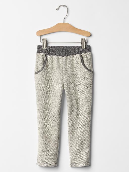 1 of 8 showing, with the color oatmeal gold foil of product Metallic loop pants