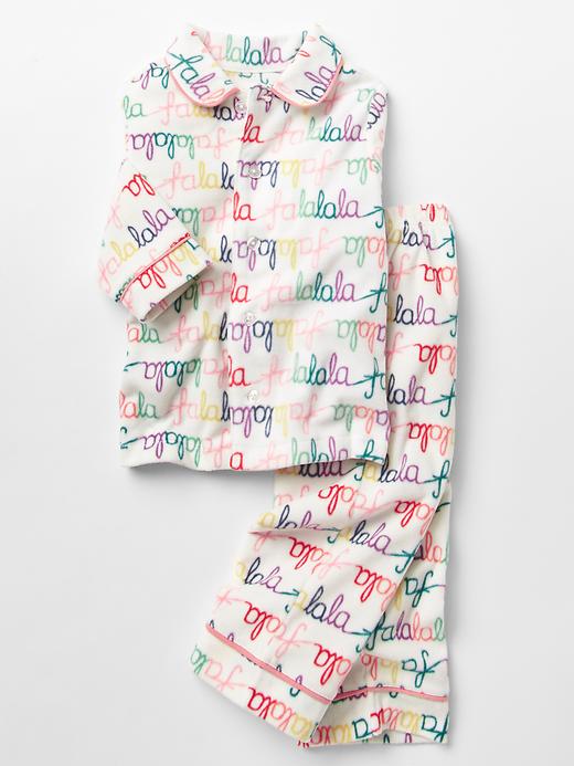 1 of 8 showing, with the color new off white of product Printed classic PJ set