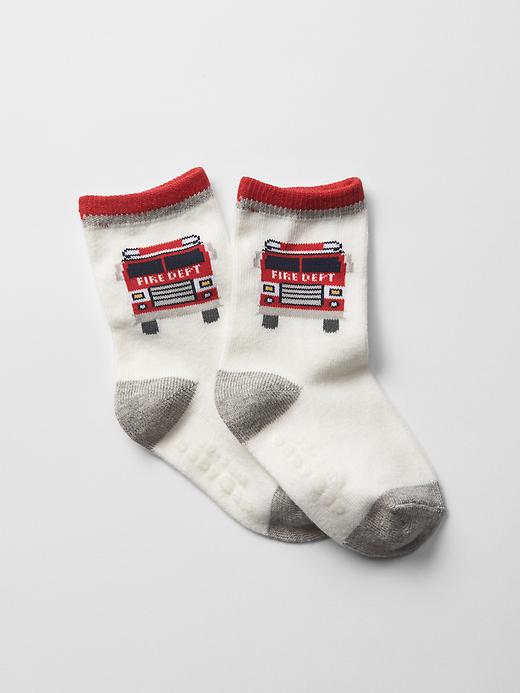1 of 8 showing, with the color new off white of product Printed socks