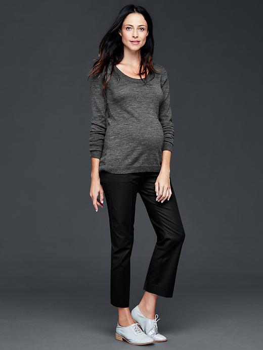 2 of 8 showing, with the color true black of product Full panel tailored crop pants