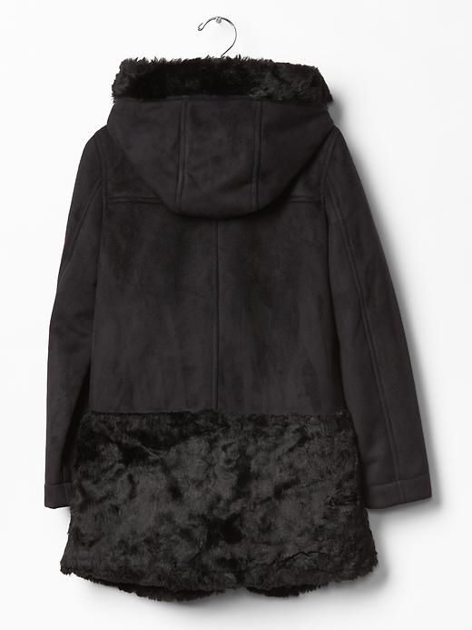 2 of 8 showing, with the color true black of product Shearling duffle coat