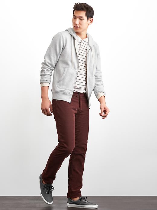 2 of 8 showing, with the color light heather gray of product Lived-in zip hoodie