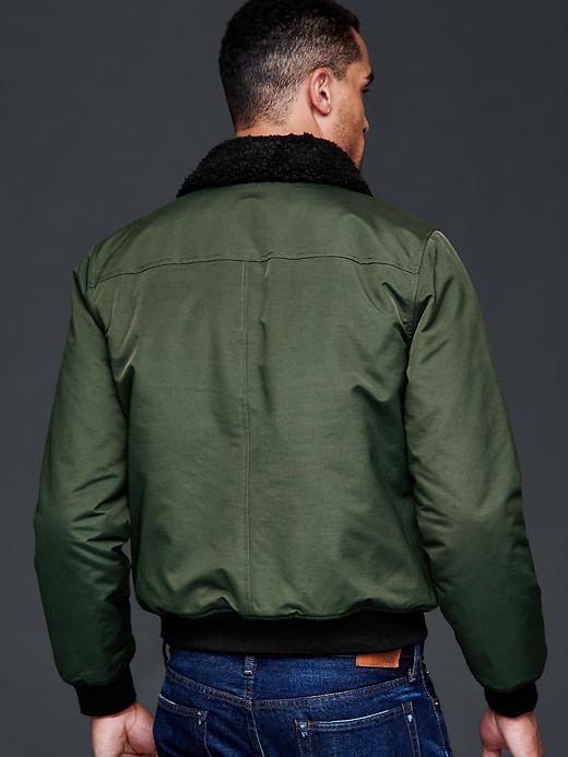 Image number 2 showing, Nylon aviator jacket