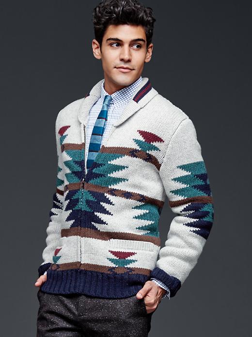 Image number 2 showing, Gap + GQ David Hart wool zip cardigan