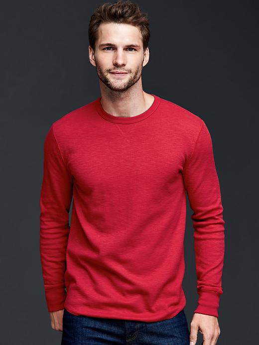 View large product image 1 of 1. Slub crew waffle thermal