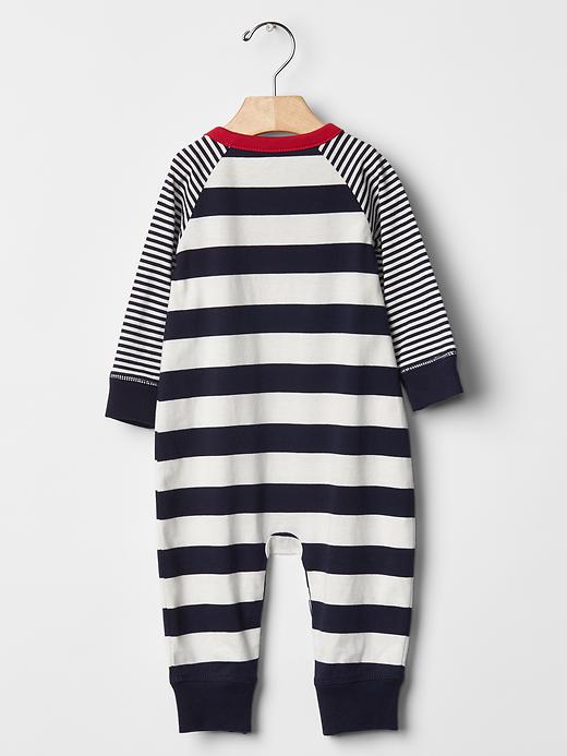2 of 8 showing, with the color dark night of product Stripe one-piece