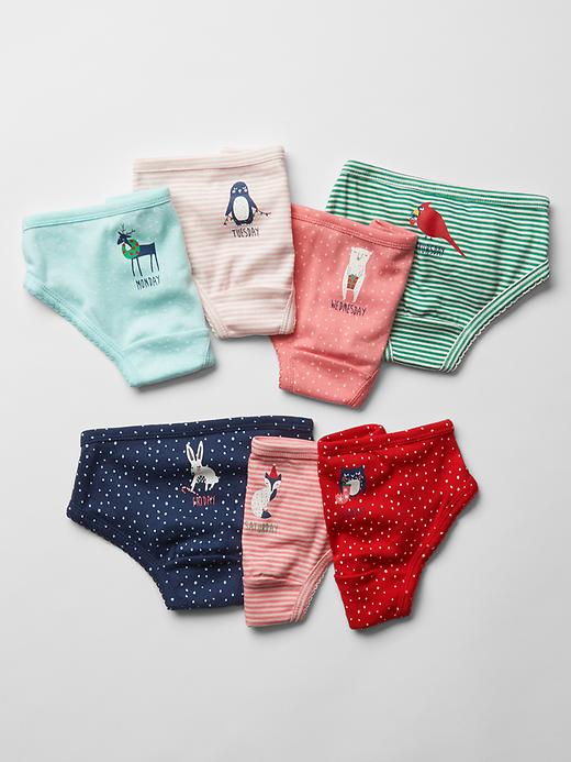 1 of 8 showing, with the color multi of product Days-of-the-week festive animal underwear (7-pack)