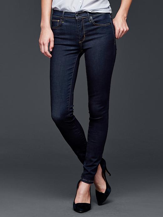 1 of 8 showing, with the color rinse of product Mid rise true skinny jeans