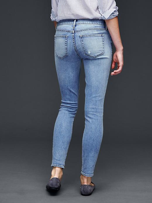 2 of 8 showing, with the color light indigo of product AUTHENTIC 1969 destructed true skinny jeans