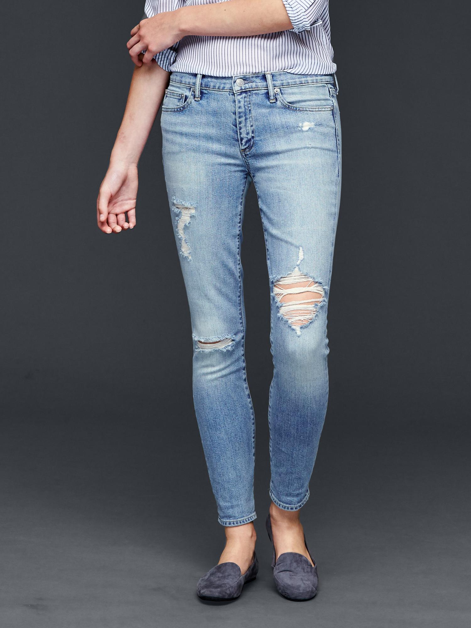 AUTHENTIC 1969 destructed true skinny jeans Gap