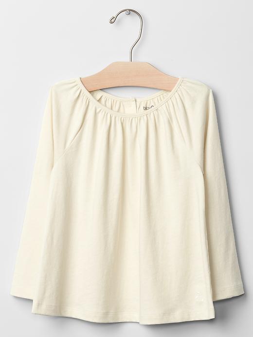 View large product image 1 of 1. Shirred raglan tee