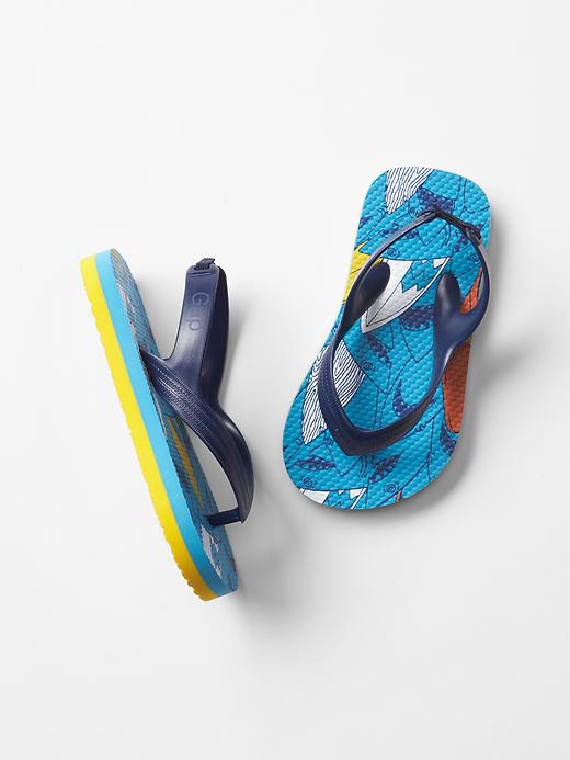1 of 8 showing, with the color ethereal blue of product Print flip-flops
