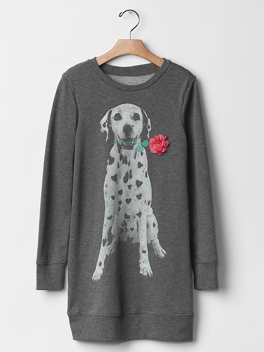 1 of 8 showing, with the color heather grey of product Embellished graphic sweatshirt dress