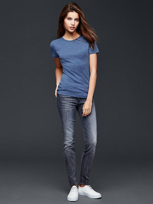 2 of 8 showing, with the color blue heather of product Modern crew tee