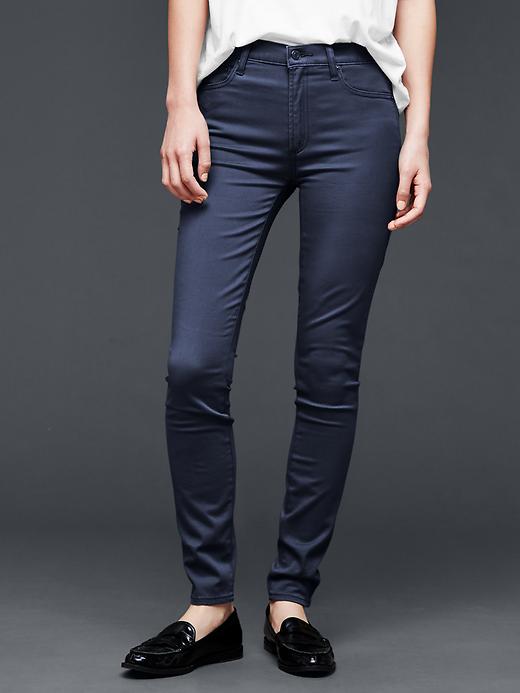 1 of 8 showing, with the color navy of product 1969 sateen high rise true skinny jeans