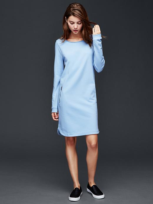 Image number 5 showing, French Terry zipper shift dress