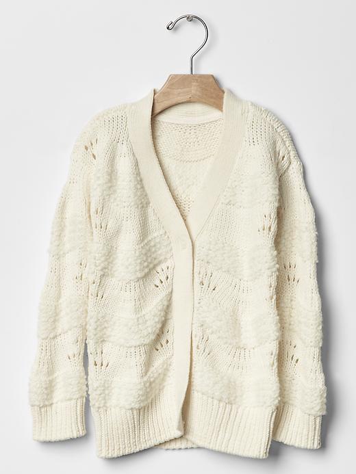 View large product image 1 of 1. Textural stripe oversized cardigan