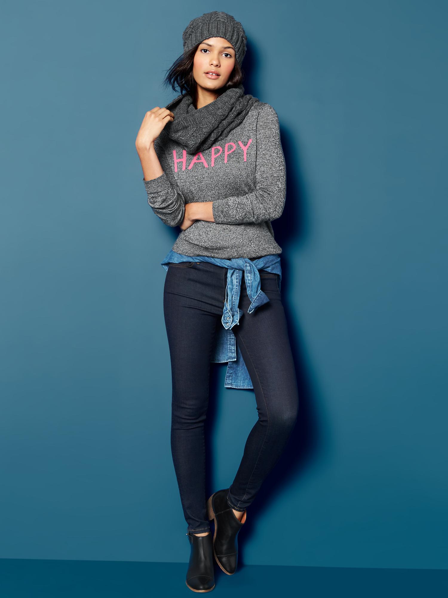 Intarsia word pullover Gap