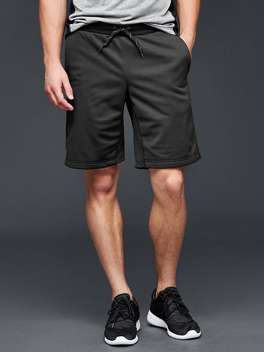 1 of 8 showing, with the color true black of product Fit fleece shorts