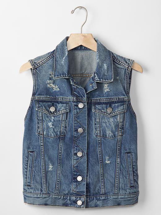 Image number 6 showing, 1969 icon destructed denim vest