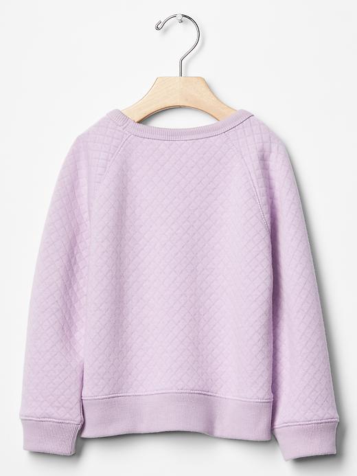 2 of 8 showing, with the color gauzy lilac of product Floral logo quilted sweatshirt
