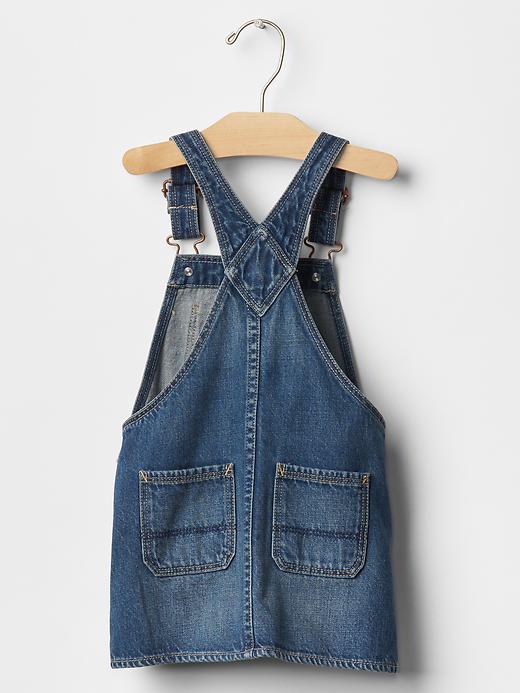 2 of 8 showing, with the color indigo denim of product 1969 denim skirt overalls