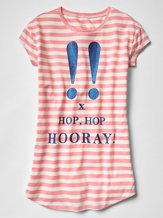 1 of 8 showing, with the color pink stripe of product Jersey nightgown