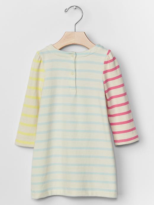 2 of 8 showing, with the color ivory frost of product Logo colorblock stripe dress