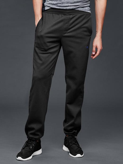 1 of 8 showing, with the color true black of product Core fleece straight fit pants