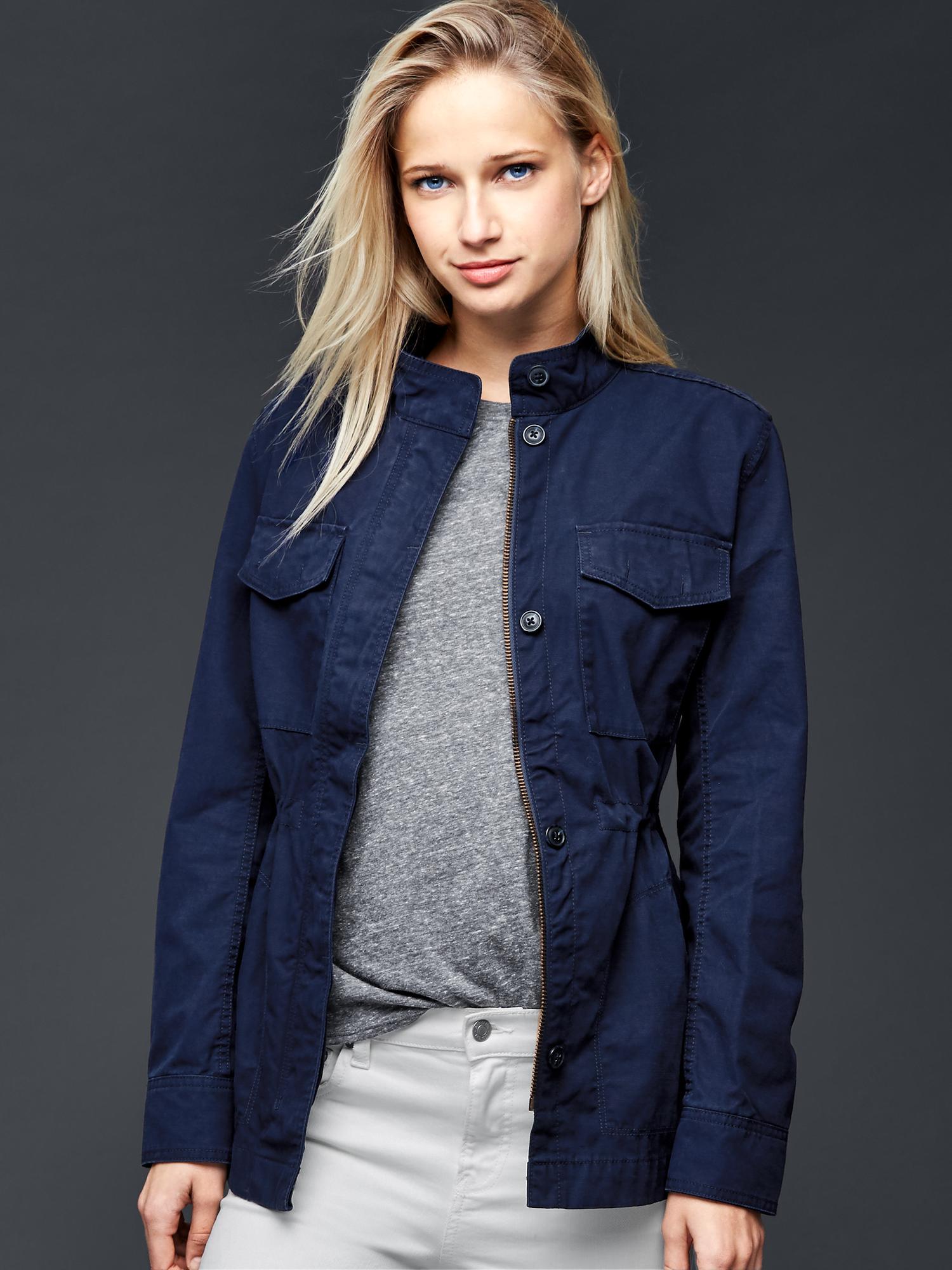 Blue utility online jacket women's