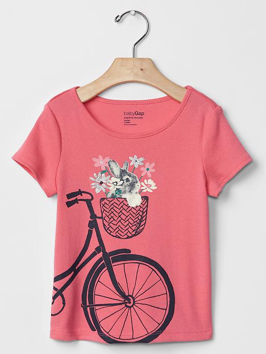 1 of 8 showing, with the color hot pink of product Embellished spring graphic tee