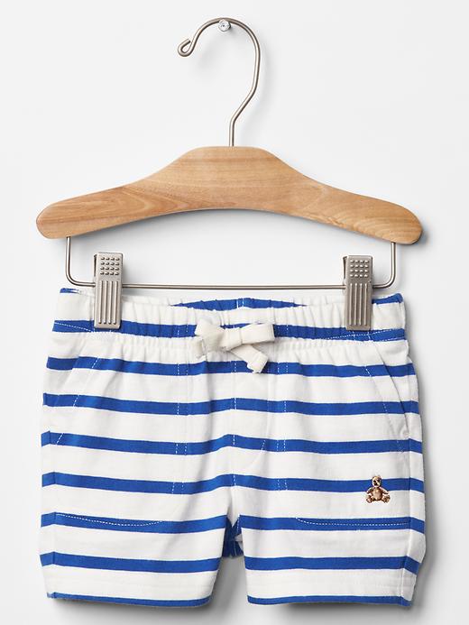 1 of 8 showing, with the color new off white of product Stripe shorts